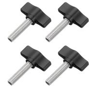 QUARKZMAN 4 Pz 1/4" - 27 Vite a Mano, Vite a Testa Esagonale Filettata in Acciaio Inossidabile 304, Vite a Mano Regolabile a T a Ali di Vite a Mano Manopole di Presa Viti di Serraggio, Nero