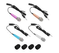 QUARKZMAN 4 Pz Mini Microfono, Mini Mic Piccolo Microfono Microfono Telefono Con Copertura In Spugna Per Registrare La Voce Del Telefono, Rosa Accesso/Blu/Argento/Oro