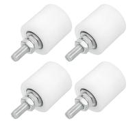 QUARKZMAN 4 Rotelle Guida Per Cancello Scorrevole 1.7" Kit Bianco | Di Supporto Cancello, Rotelle In Nylon, Ruote Universali Per Cancelli Scorrevoli Elettrici