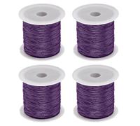 QUARKZMAN 4 Rotoli Corda Nylon 45 Iarde 0.4mm Corda Satinata Viola Scuro | Corda Nodi Cinesi Collane Kumihimo Braccialetti Amicizia, per Creazione Gioielli, per Fare Gioielli