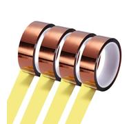 QUARKZMAN 4 Rotoli Nastro Termico 25mm x 33m (108ft) Nastro In Poliimide Per Trasferimento Termico E Sublimazione Senza Residui Resistente Ad Alte Temperature Per Pressa Stampato Marrone