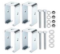 QUARKZMAN 4 Set Canale Carrello Binario Gancio Staffa Supporto Intermedio Gancio Staffa per Tutti 1-5/8" Canale Carrello Binario con Bullone Dado (Argento Tono)