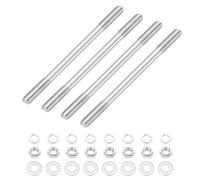 QUARKZMAN 4 Set M8x120mm Perni Filettati Doppi Barre Filettate Doppie | 304 Acciaio Inossidabile, Per Manutenzione Casa Ancoraggio Strutturale Viti Di Fissaggio, Con Dado E Rondella