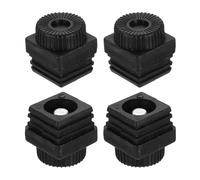 QUARKZMAN 4 Set Piedini Regolabili, M10x30x30mm Plastica Regolabili Gambe Mobili Inserto Filettato Quadrato Avvitabile Glide Livellatori per Tavolo Sedia Mobili, Nero