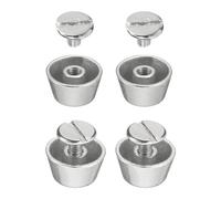 QUARKZMAN 4 Set Rivetti Borchie per Borsa a Mano e Borsa a Tracolla 12mm Rivetti Testa Piatta Vite Posteriore Punte Lega Fibbie Rivetti per Pelle per Borse Tote Abbigliamento, Tono Argento