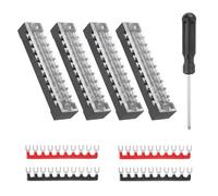 QUARKZMAN 4 Set Terminali A Vite A 10 Posizioni Doppia Riga Terminale A Vite 600V 15A Con Cacciavite E Terminali Preisolati Neri/Rossi Connettore Per Cavi A