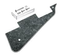 QUARKZMAN 4 Strati LP Guitar Pickguard, 2 Fori Scratch Plate Per Chitarra Elettrica Con Staffa Cromata Argento Per Les Standard Series, Perline Perle Nera