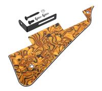 QUARKZMAN 4 Strati LP Pickguard Per Chitarra, 2 Fori Pickguard Per Chitarra Elettrica Piastra Di Protezione Con Staffa Cromata Nera Per Les Standard Series, Guscio Maculato Tigrato