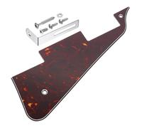 QUARKZMAN 4 Strati LP Proteggi Corde Per, 2 Fori Proteggi Corde Elettrica Piatto Graffiato Con Staffa Cromata Argento Per Les Standard Series, Marrone Nero Guscio Di Tartaruga