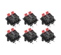 QUARKZMAN 4 Way Spring Terminal Clip Push Release Connector Plate Jack Socket Speaker Terminal Strip Block Speaker Jointing Clamp Test Clip WP4-3 6Pcs