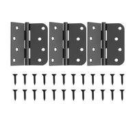 QUARKZMAN 4 X 4 X 0.09" Cerniere Per Porte, Cerniere A Sfera Liscia Con Angolo Quadrato E 5/8" Raggio Perno Rimovibile Per Porte Interne Camera Da Letto (Nero Opaco, 3 Pz)