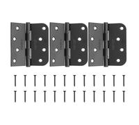 QUARKZMAN 4 X 4 X 0.1" Cerniere Per Porte, Cerniere A Sfera Liscia Con Angolo Quadrato E Raggio 5/8" 8 Fori Con Perni Rimovibili Per Porte Interne Camera Da Letto (Nero Opaco 3 Pz)