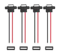 QUARKZMAN 4 zi Connettore Femmina Type-C A Pannello Impermeabile, Terminale Verticale Con Anello Di Gomma E Filo Scoperto A 2 Pin Per Installazione.