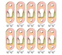 QUARKZMAN 40 ganciere per cornici a bocchetta, 37x14mm ganciere metalliche pesanti staffe metalliche per appendere con viti per specchi, quadri e cornici fotografiche, giallo zinco