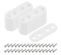 QUARKZMAN 40 Pcs Staffe Piatte Dritte, 55mm x 5mm Piastra Di Rinforzo In Ferro Con Viti Piastre Di Riparazione Staffe Di Collegamento Per Mobili In Legno, Bianco