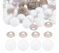 QUARKZMAN 40 Pezzi Occhi Sicurezza 16mm/0.64in per Cucito, Occhi di Plastica per Bambole all'Uncinetto con Rondelle per Orsacchiotto Fai da Te Peluche Animali Artigianato, Bianco