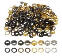 QUARKZMAN 400Pz Super Piccoli Kit Occhielli in Metallo 6mm/1/4" Foro Occhielli per Teloni Piccolo Occhiello Auto Supporto per Scarpe Vestiti Cinture Borse Progetto DIY, 4 Colori