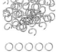 QUARKZMAN 40pcs Anelli Aperti, 10mm Acciaio Inossidabile Anelli A Divisibili 1.7mm Spessore Anello Connettore per Bracciale Collana Ciondolo Gioielli Portachiavi DIY Creazione, Argento
