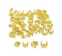 QUARKZMAN 40pz Fermi per Cerniere Lampo - #3#5 Forma a U Fermi Superiori per Borse Cappotti Giacche Cerniere Lampo Chiuse Sostituzione Tono Oro (Ogni Misura 20pz)