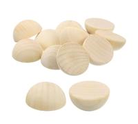 QUARKZMAN 40pz Mezza Sfera in Legno, 40mm Sfere Emisferiche non Finite Perline Rotondo Legno Naturale per Artigianato Fai-Da-Te Ornamenti Festival