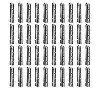 QUARKZMAN 40pz Punte Laccio Scarpa Metallo, 3.2x18mm Ottone Bocca Aperta Laccio Scarpa Testa Sostituzione Cordone Punta per Sneakers Riparazione Fai-da-Te, Nero