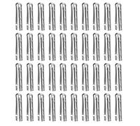 QUARKZMAN 40pz Punte Laccio Scarpa Metallo, 3.2x18mm Ottone Bocca Aperta Laccio Scarpa Testa Sostituzione Cordone Punta per Sneakers Riparazione Fai-da-Te, Argento