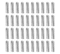 QUARKZMAN 40pz Punte Laccio Scarpa Metallo, 4.5x20mm Ottone Bocca Aperta Laccio Scarpa Testa Sostituzione Cordone Punta per Sneakers Riparazione Fai-da-Te, Argento