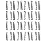 QUARKZMAN 40pz Punte Laccio Scarpa Metallo, 4x20mm Ottone Bocca Aperta Laccio Scarpa Testa Sostituzione Cordone Punta per Sneakers Riparazione Fai-da-Te, Argento