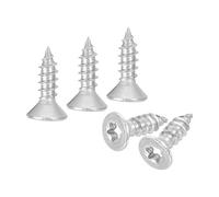 QUARKZMAN 40Pz Viti Torx Testa Piana M3 x 10mm Acciaio Inossidabile 304 Viti Autofilettanti Testa Piana Antifurto Resistenti Tampering per Bit T10 per Legno Recinzione Decking (Argento)