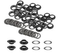 QUARKZMAN 40Set Occhielli per Teloni con Rondelle 14mm Occhiello Strumento Metallici color Rame per Tende in Tessuti Cinture in Pelle Scarpe Borse DIY, Gunmetal (Perforatrice Non Inclusa)