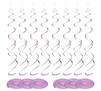 QUARKZMAN 42 Pezzi Decorazioni A Spirale Appese Rosa Sparkle, Strisce per Feste A Spirale in Plastica Decorazione Soffitto Code Gemelle Spirali per Compleanno Matrimonio Anniversario