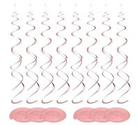 QUARKZMAN 42 Pezzi Decorazioni A Spirale Rosa Oro per Appendere Spirali di Plastica per Festa Decorazioni Soffitto Code Gemelle Spirali per Feste Compleanno Matrimonio Anniversario