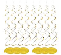QUARKZMAN 42 Pezzi Decorazioni Appendibili A Spirale Oro, Spiraline di Plastica per Feste Decorazioni Soffitto Code Gemelle per Compleanni Matrimoni Anniversari Celebrazioni Natale