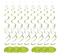 QUARKZMAN 42 Pezzi Decorazioni Appese A Spirale Verde Lime, Strisce di Plastica A Spirale per Feste Decorazioni Soffitto Code Gemelle vortice per Compleanno Matrimonio Anniversario Natale