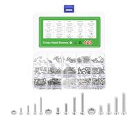 QUARKZMAN 420 Pcs Viti A Croce Testa Bombata M2~M3 Kit Assortimento Viti Macchina 304 Acciaio Inossidabile Argento Per Presa A Parete Riparazioni Domestiche