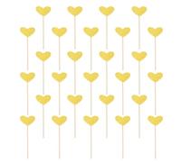 QUARKZMAN 48 Pezze Cime Cupcake Toppers, Picks Cupcake Con Punti Di Colla, Decorazioni Torte Per Matrimoni Completti Forniture Party A Tema, Golden