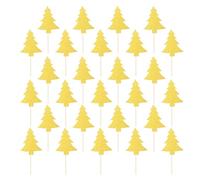 QUARKZMAN 48 Pezzi Cime Per Cupcake Ad Albero, Picchetti Per Cupcake Con Punti Di Colla E Glitter, Decorazioni Per Torte Per Matrimoni Compleanni Party A Tema, Oro
