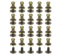 QUARKZMAN 4mm Vite a Testa Sferica Rivetti Bottone Nipplo, Confezione da 50 per Artigianato in Pelle Fai da Te Borsa Cintura, Tono Bronzo