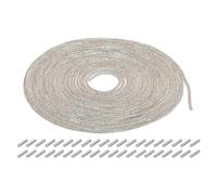 QUARKZMAN 4mm x 10m Corda Tubolare Strass Corda Cristallo Catena Strass Cristalli per Decorazione Fai Da Te Cucire Scarpe Maglioni Pantaloni Ginnastica, Colore Bianco AB, con Aghi