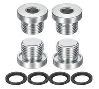 QUARKZMAN 4Pci G3/8x19 Tappo Filettato A Testa Cava Esagonale Interna, Tappo Universale In Acciaio Al Carbonio Con O-Ring Nero Per Chiusura Estremità Tubi O Sostituzione Scarichi