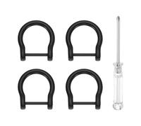 QUARKZMAN 4Pcs Anelli A D Con Vite Da 3/4" In Metallo A Forma Di Ferro Di Cavallo A U Semicircolare Portachiavi Con Cacciavite Per Accessori Collare Portachiavi Artigianato, Nero Opaco