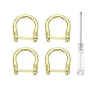 QUARKZMAN 4Pcs Anelli A D Con Vite Da 5/8" A Forma Di Ferro Di Cavallo A U In Metallo Anello A D Semicircolare Con Cacciavite Per Accessori Per Collari, Ciano Chiaro Oro