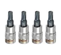 QUARKZMAN 4Pcs Bite Torx Adattatore 1/4" Drive T27 Acciaio S2 Testa A Stella Punta Trapano Adattatore Presa CR-V Acciaio Per Riparazione Dadi Esagonali Bulloni Auto Casa