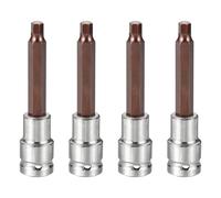 QUARKZMAN 4Pcs Boccaglio Esagonale 1/2"Attacco H7 Acciaio S2 Testa Esagonale Lunga Punta Trapano Cacciavite Adattatore Presa CR-V Acciaio Per Riparazione Bulloni Dadi Esagonali Casa