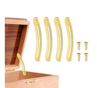 QUARKZMAN 4Pcs Cerniere Di Sostegno Per Coperchio, 1.9" Cerniere In Ottone Con Viti Per Armadio Scatola Gioielli In Legno Mensola Deposito, Tonalità Oro