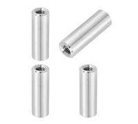 QUARKZMAN 4Pcs Dadi Di Accoppiamento M6x1x30mm Rotondi, Connettore In Acciaio Inox Dadi Di Serraggio Hardware Dadi 10mm OD Per Barra Filettata, Argento