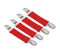 QUARKZMAN 4Pcs Fermagli Elastici Per Cappello, Fermagli Da Viaggio Per Guanti Per Abito Per Donne Scialle Cardigan Collo Maglione Sciarpa, Rosso