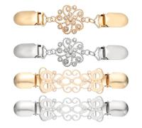 QUARKZMAN 4Pcs Fermagli Per Abito Cinch Posteriore, Fermagli Retro Per Cardigan Sciarpa Collo Mantello Spille Per Camicia Per Tenere Insieme Il Cardigan Per Donne (Mix Floreale Colori).