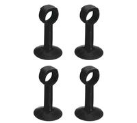 QUARKZMAN 4Pcs Fermaporta In Silicone, Fermaporta A Ventosa Protettore Parete Senza Foratura Anticollisione Paraurti Maniglia Porta Per Camera Da Letto Bagno Ufficio Mobili, Nero 3.3x1.8"