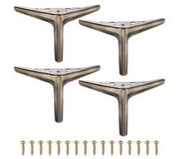 QUARKZMAN 4Pcs Gambe Di 4.72 Pollici Piedini Pesanti Triangolari Bronzo | Sostituzione Gambe Per Comò Letto Tavolo Armadio Sedia Sofà, Per Mobili Fai Da Te, Mobili In Metallo